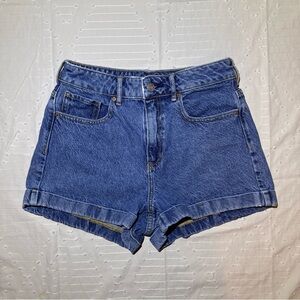 PacSun Womens Denim Mom Shorts Size 27 Blue Cuffed Hem Casual Summer Jean Shorts